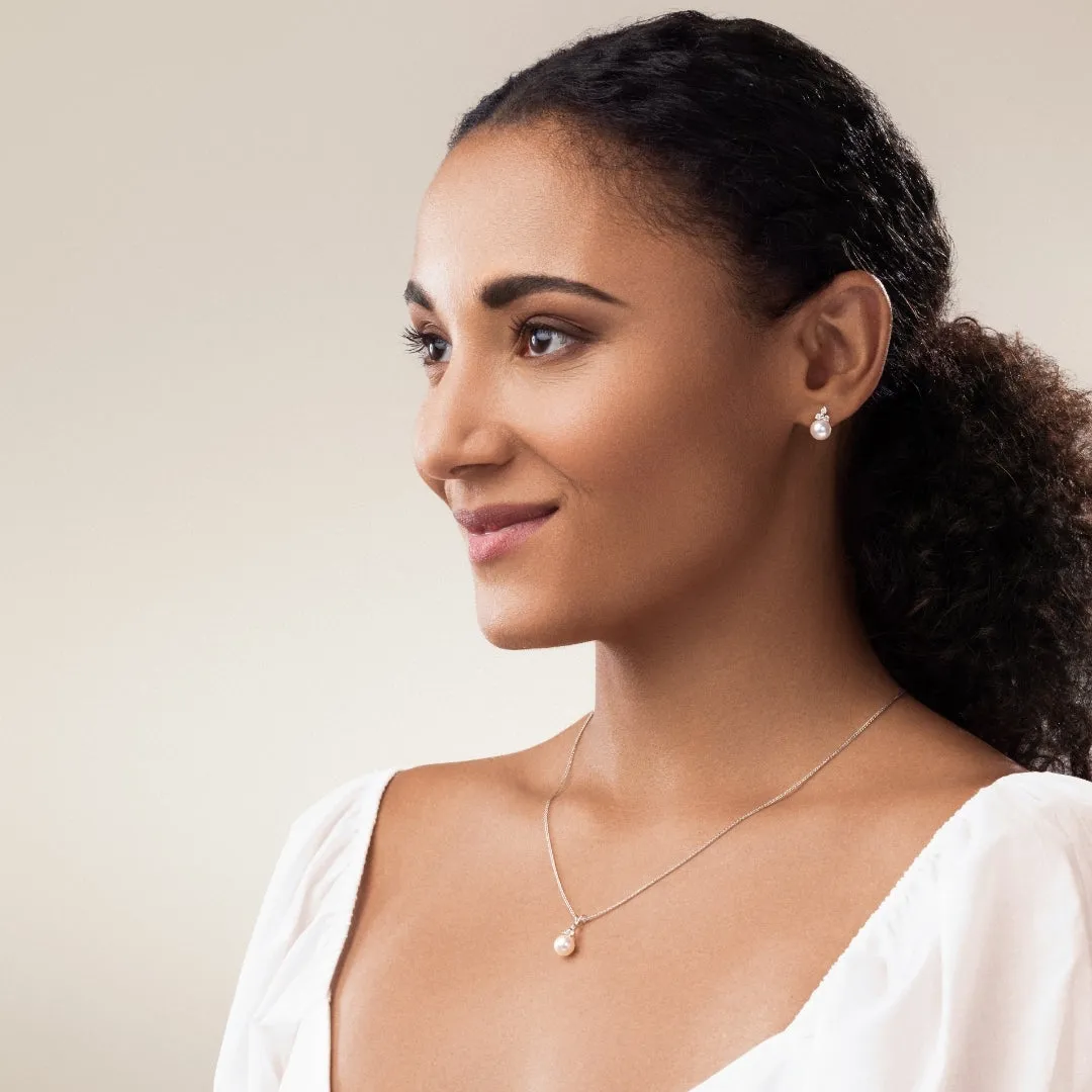 Classic Ruby and Pearl Earrings 14KT