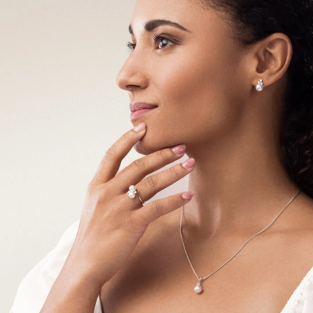 Classic Ruby and Pearl Earrings 14KT