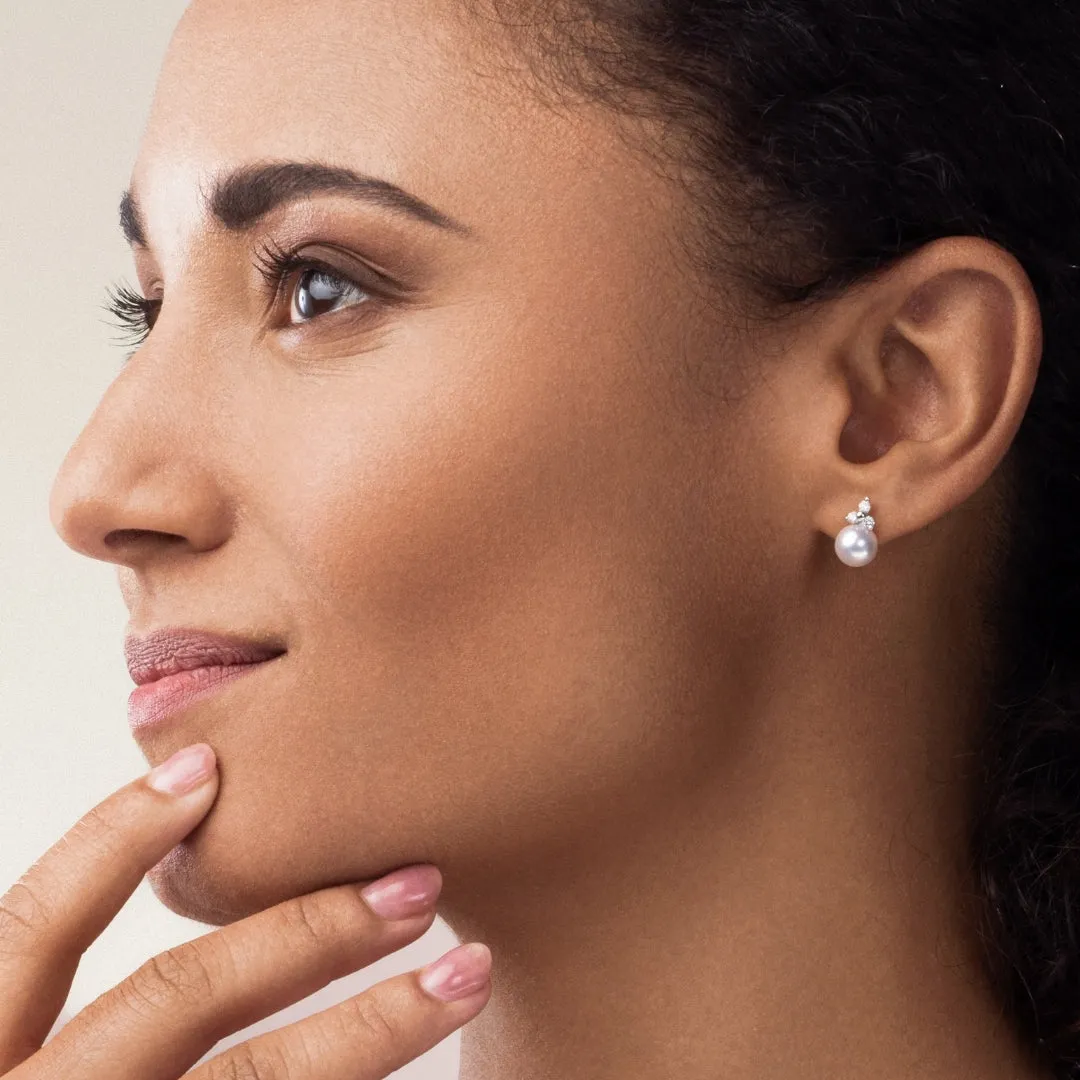 Classic Ruby and Pearl Earrings 14KT