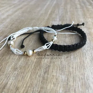 Clearwater II White Pearl Couple Bracelets