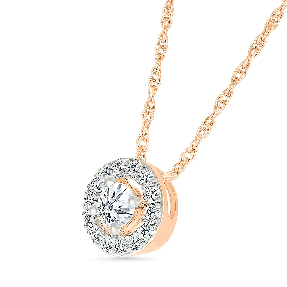 Coiled round Diamond Pendant