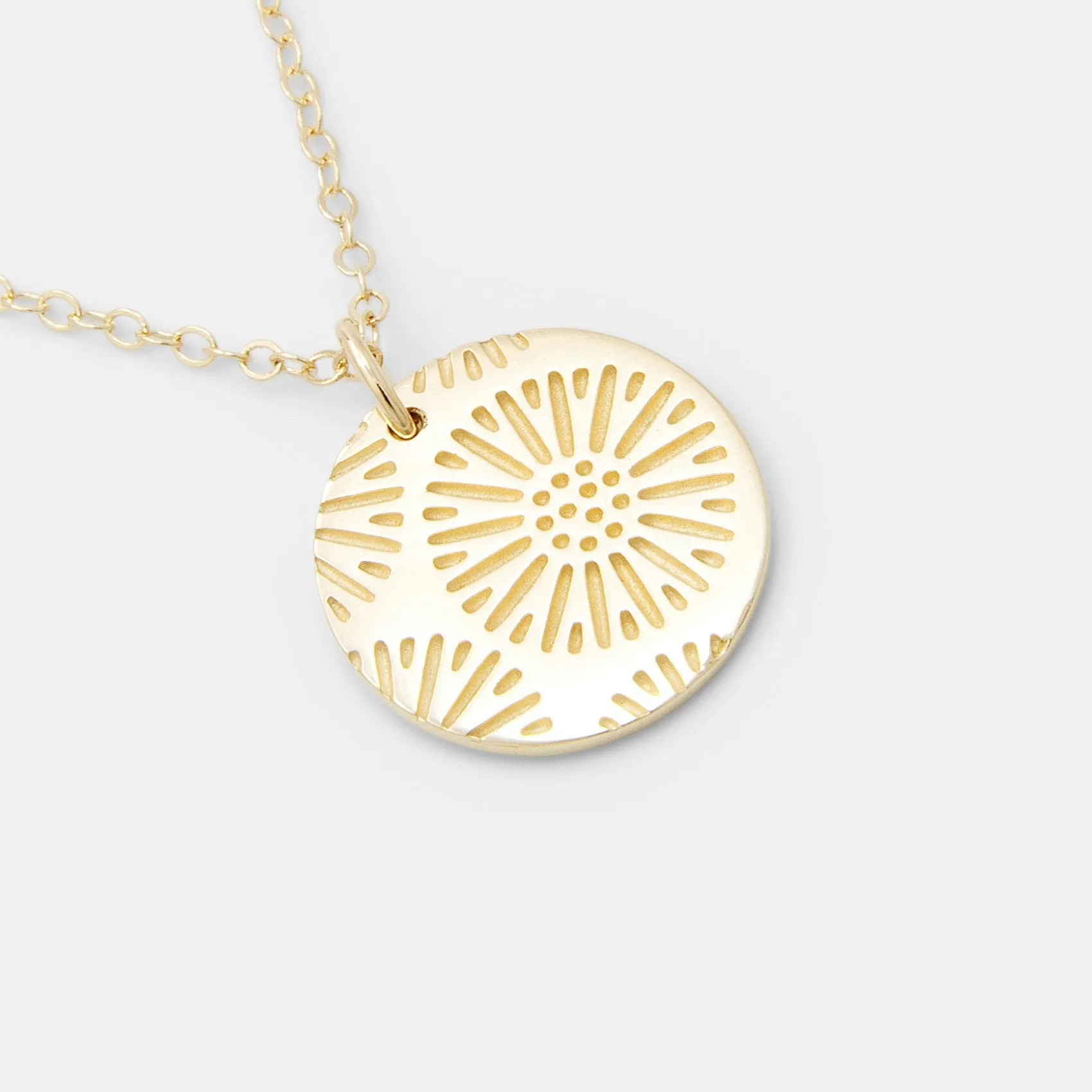 Coral Texture Solid Gold Pendant Necklace