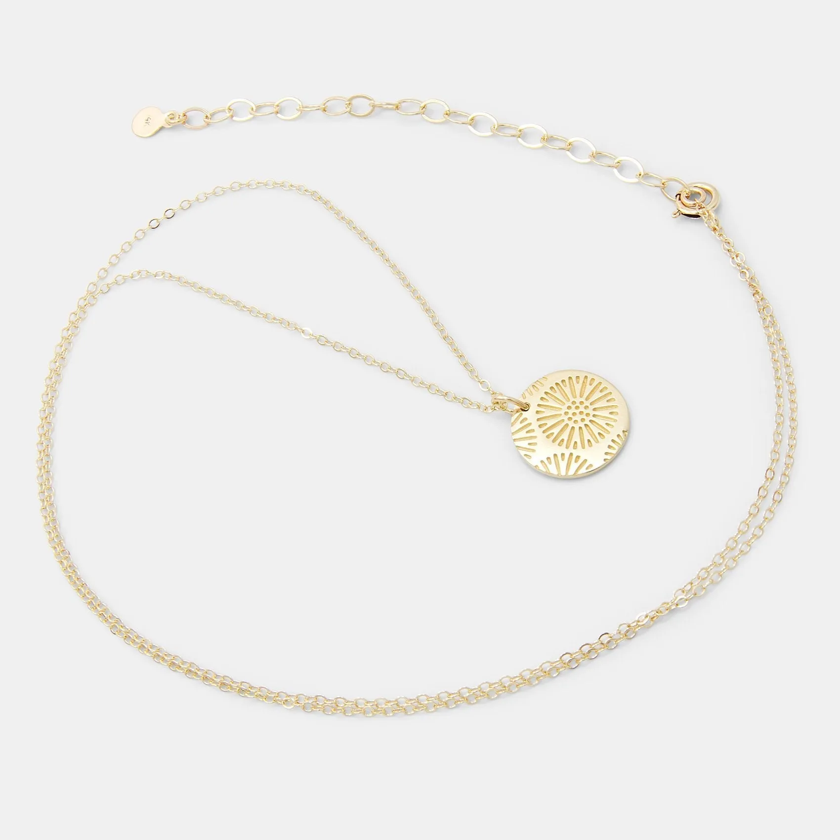Coral Texture Solid Gold Pendant Necklace