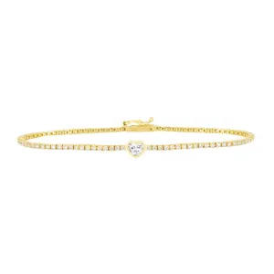 Crystal Heart Tennis Bracelet