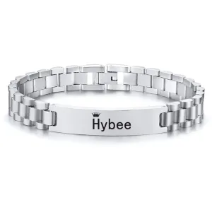 Custom Free Engraving Stainless Steel Chain Bracelets