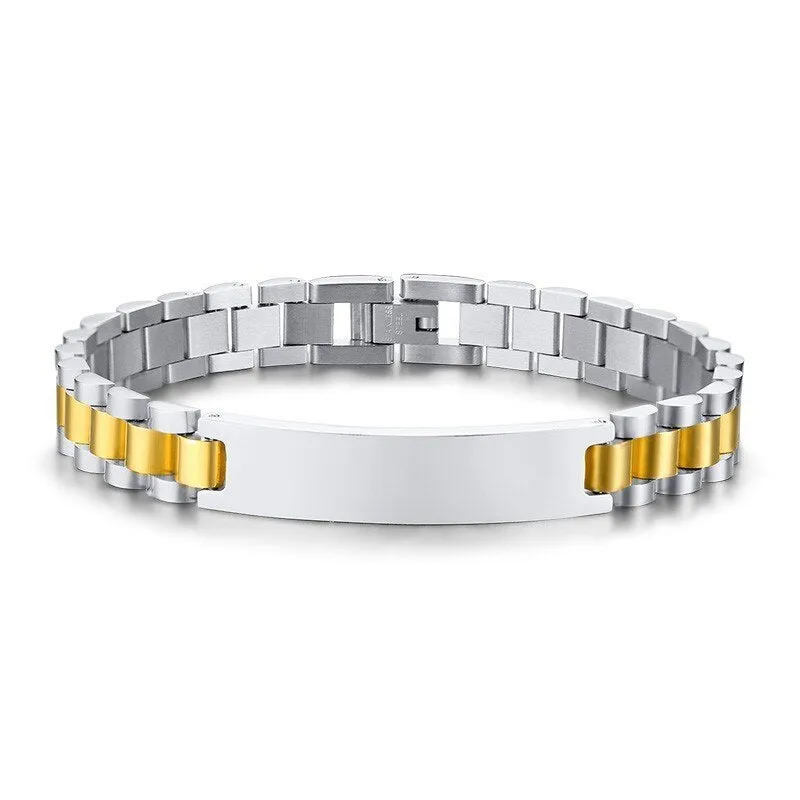 Custom Free Engraving Stainless Steel Chain Bracelets