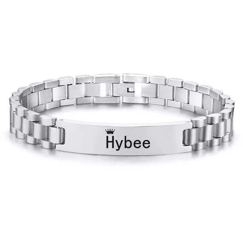 Custom Free Engraving Stainless Steel Chain Bracelets