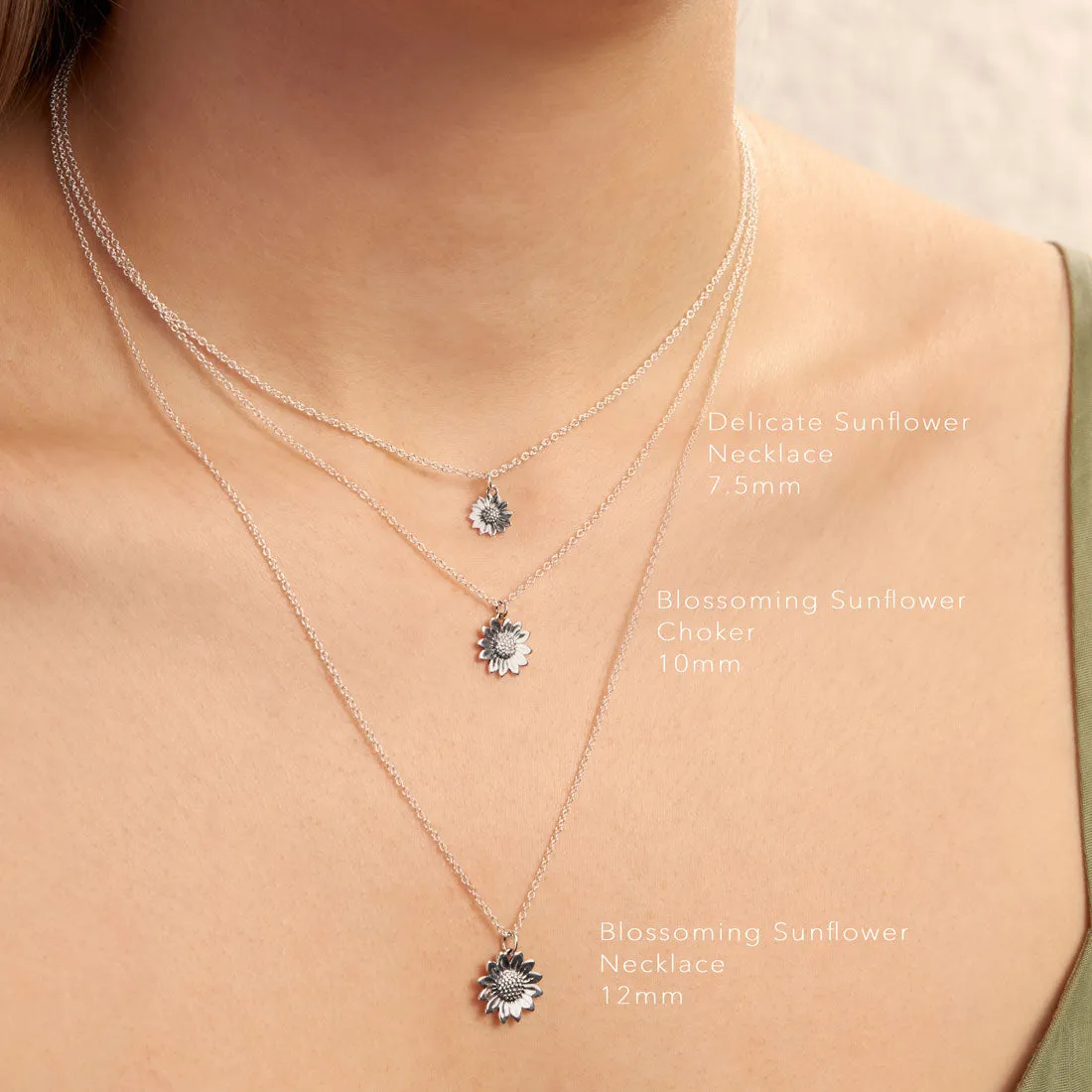 Delicate Sunflower Necklace