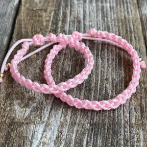 Destin Pink Braided Family Bracelets, Matching Bracelets, Waterproof
