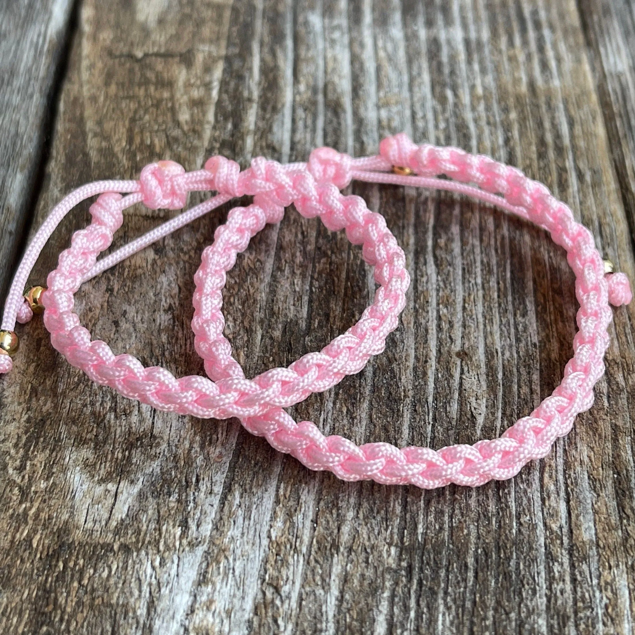 Destin Pink Braided Family Bracelets, Matching Bracelets, Waterproof