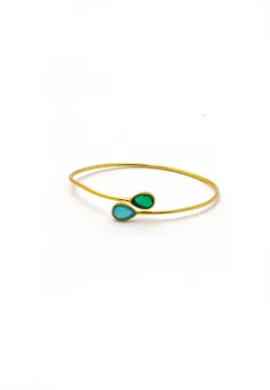Dual Gemstones Adjustable Bracelet