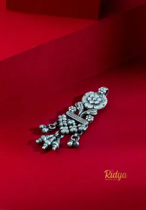 Dual Parrot Floral Details Long Pendant