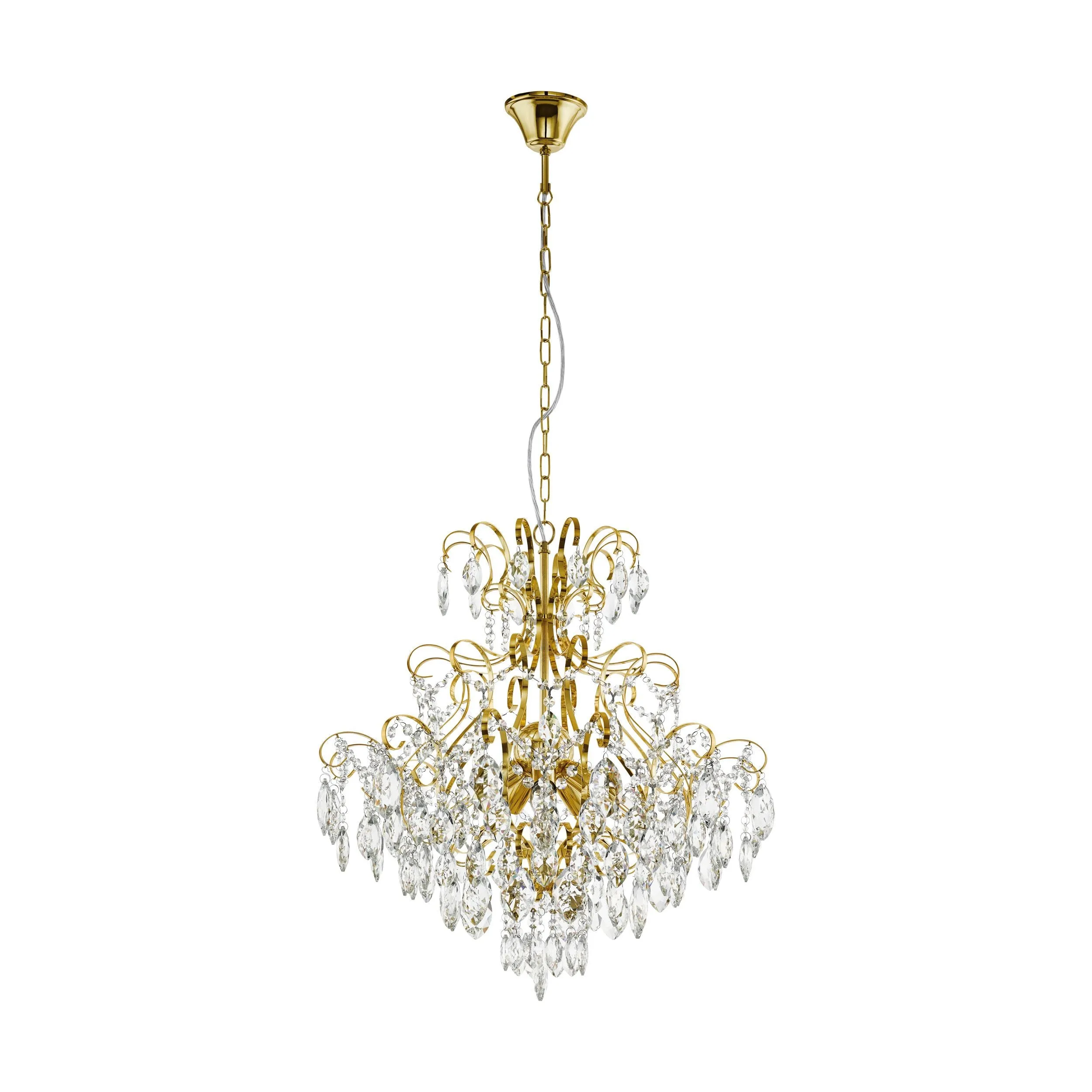 Eglo Lighting FENOULLET 1 pendant light crystals and gold highlights Brass