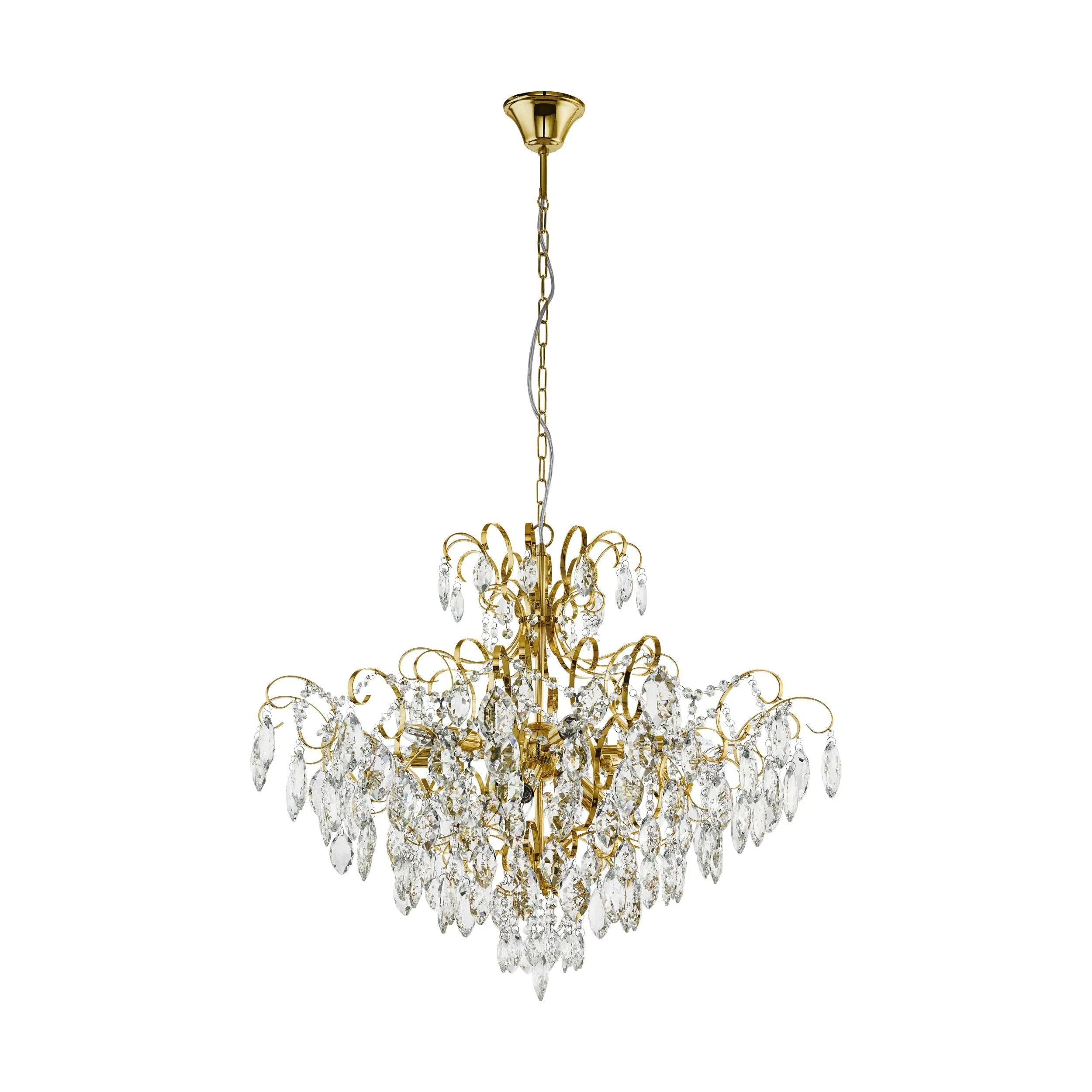 Eglo Lighting FENOULLET 1 pendant light crystals and gold highlights Brass