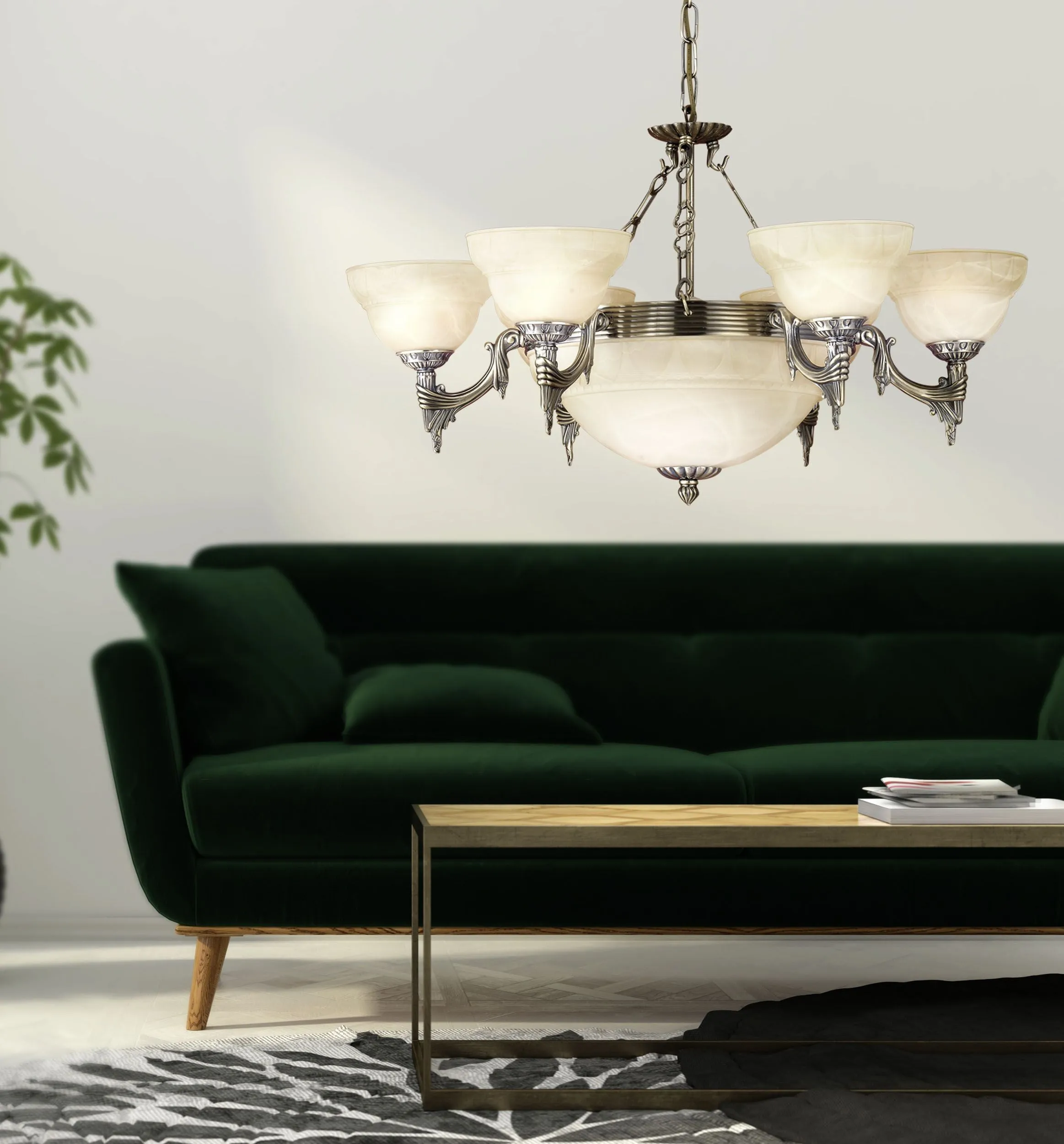 Eglo Lighting MARBELLA pendant light glass shade, complimented with bronze