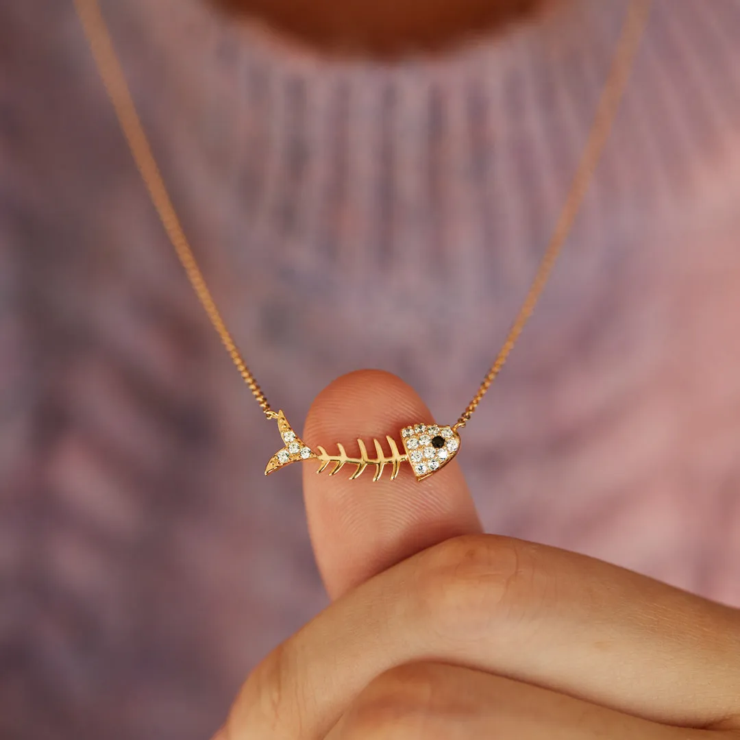 Fishing Partners For Life Fishbone Necklace
