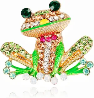 frog brooches pins for women fashions women's classic rhinestone animal brooches pins