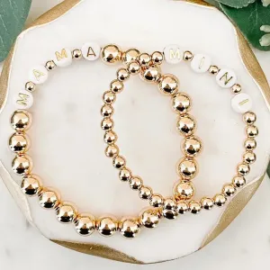 Gold Beaded Mama & Mini Set