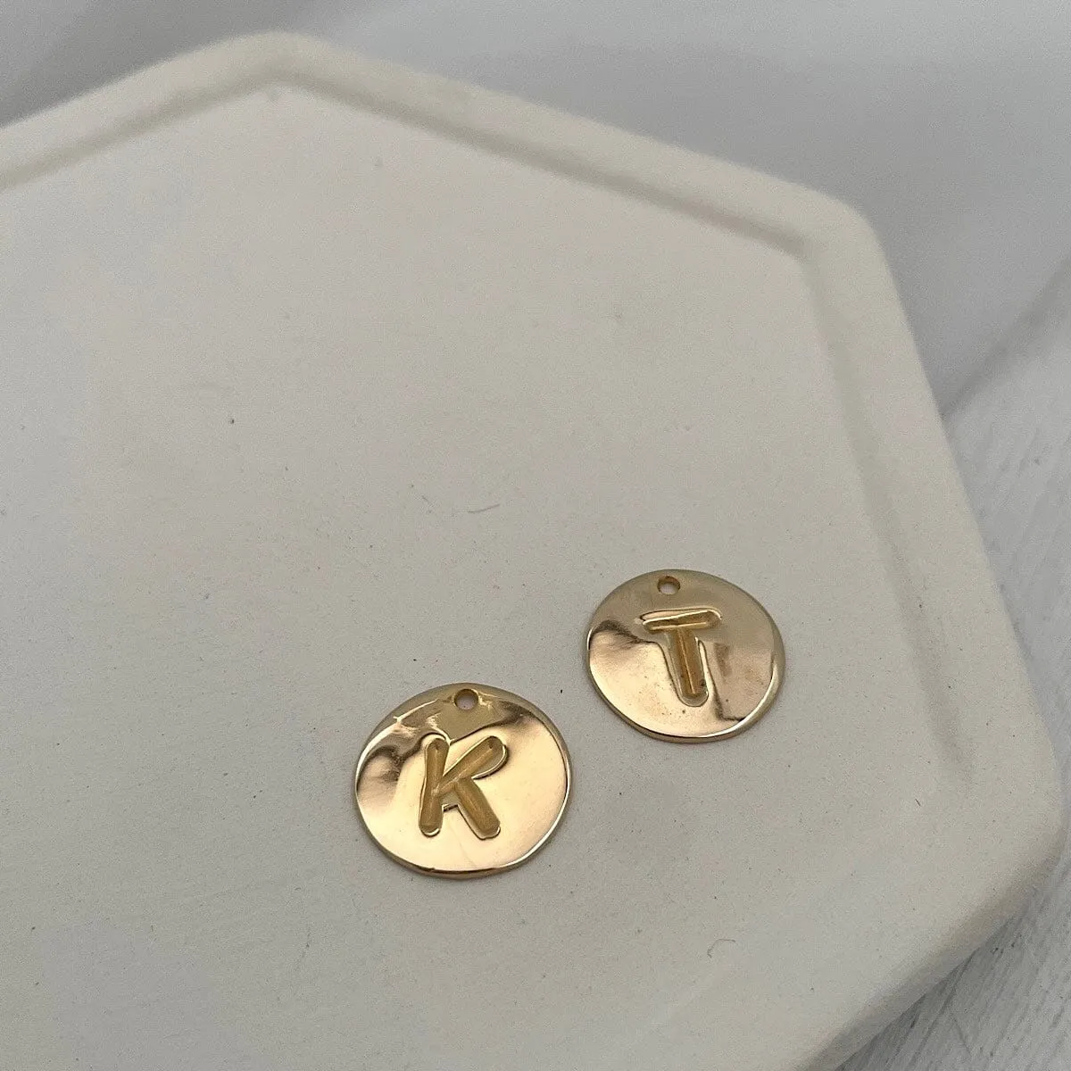 Gold Block Initial Necklace