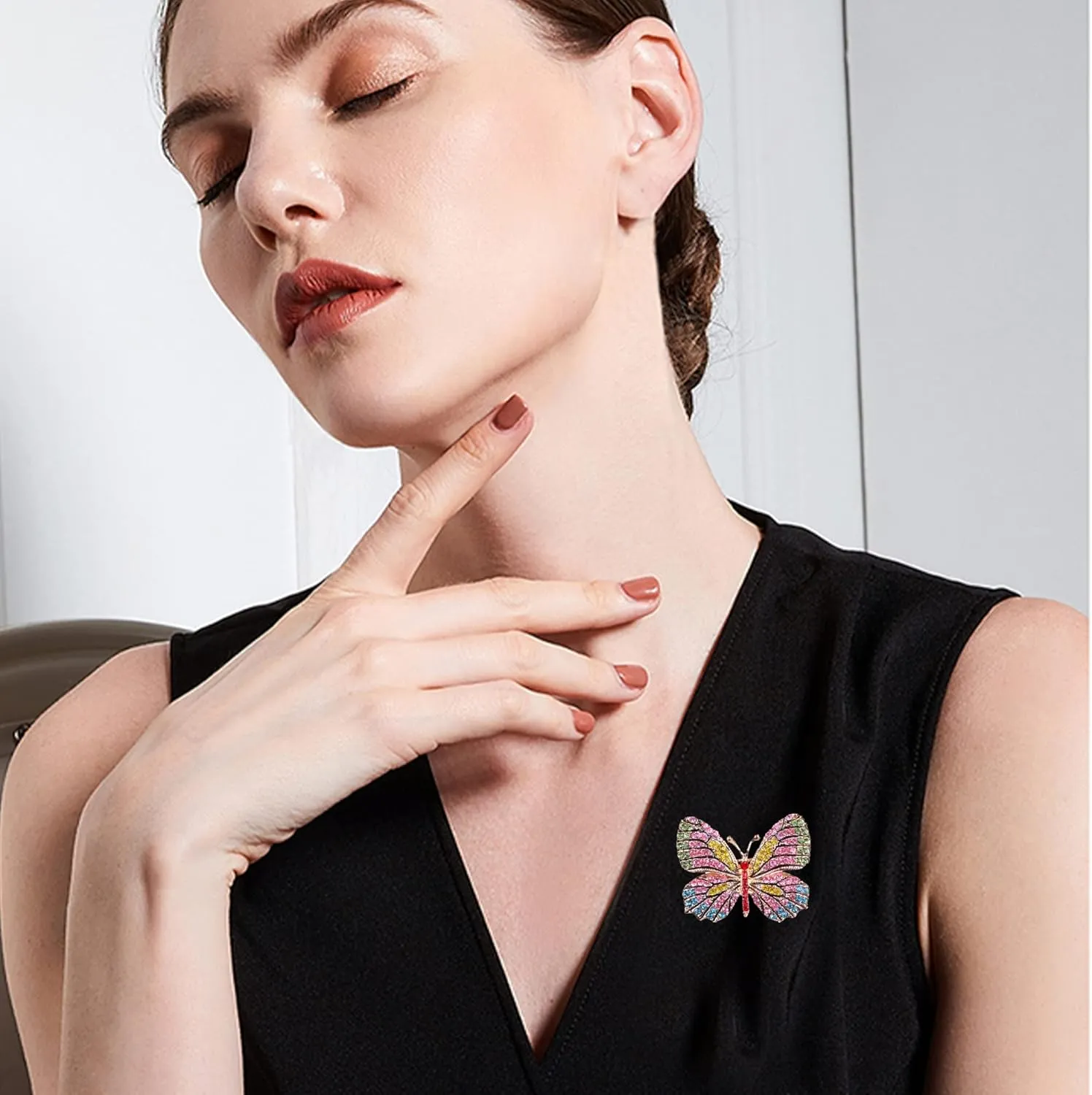 Gold Butterfly Animals Insects Rhinestones Brooches and Pins Brooches for Women Weddings