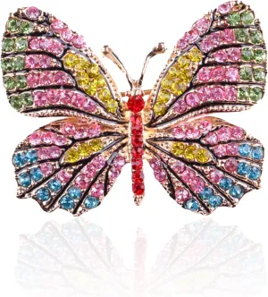 Gold Butterfly Animals Insects Rhinestones Brooches and Pins Brooches for Women Weddings