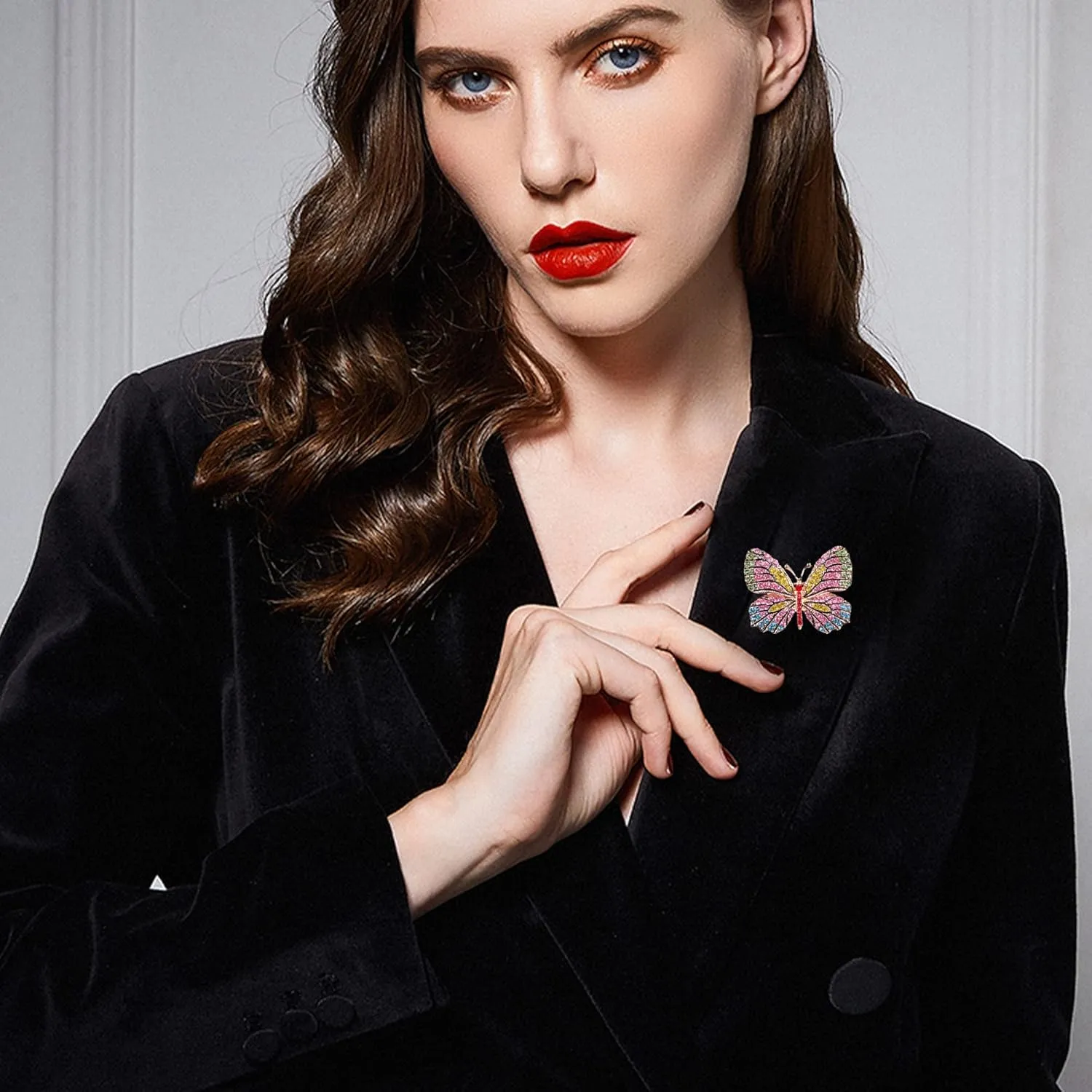 Gold Butterfly Animals Insects Rhinestones Brooches and Pins Brooches for Women Weddings