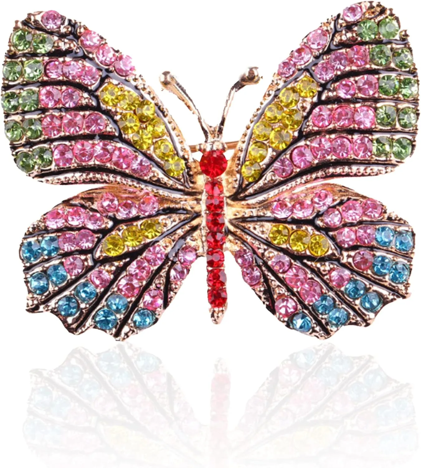 Gold Butterfly Animals Insects Rhinestones Brooches and Pins Brooches for Women Weddings