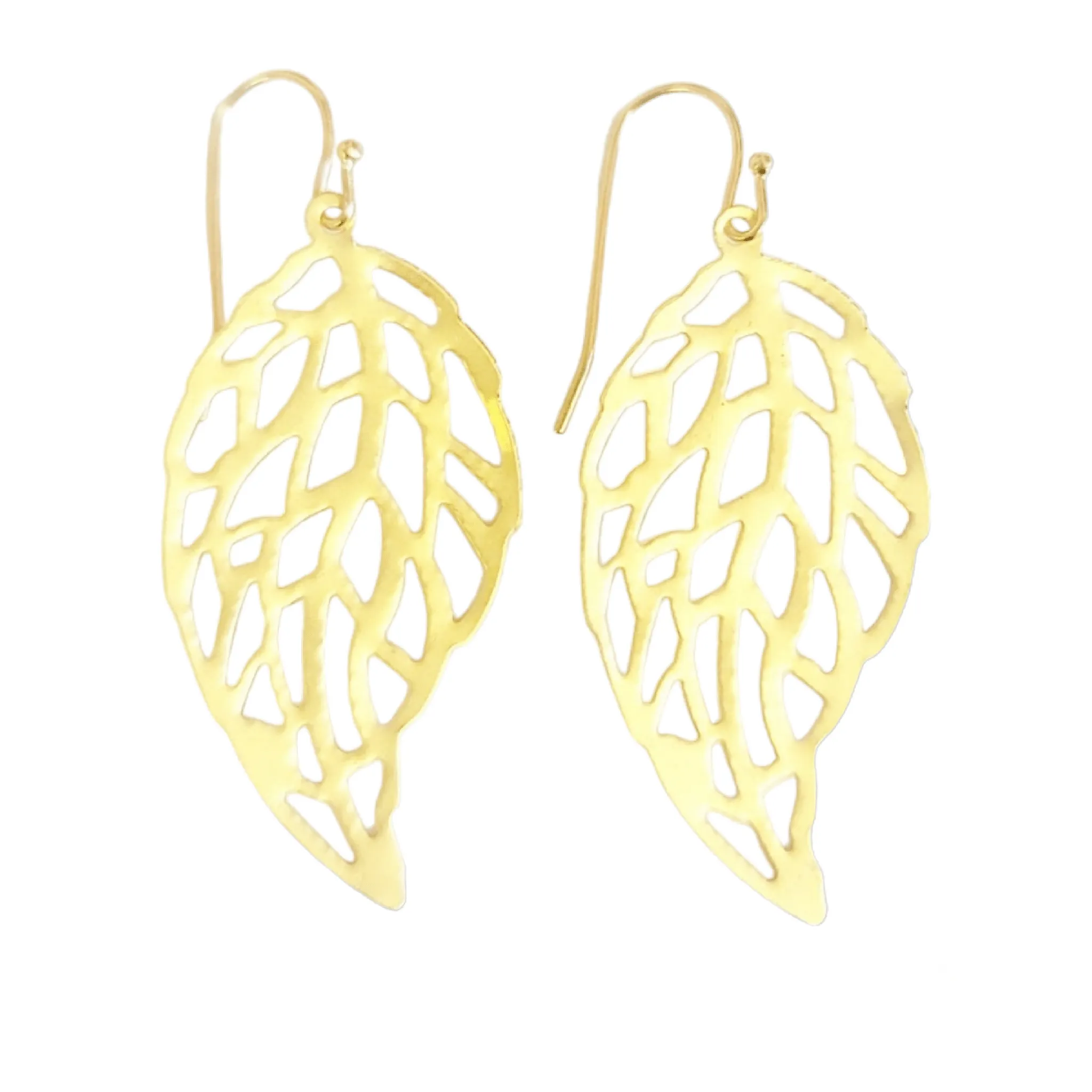 Gold Leaf Earrings in 1.5" Length | MINU
