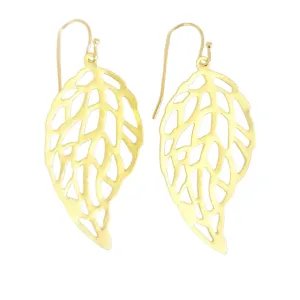 Gold Leaf Earrings in 1.5" Length | MINU