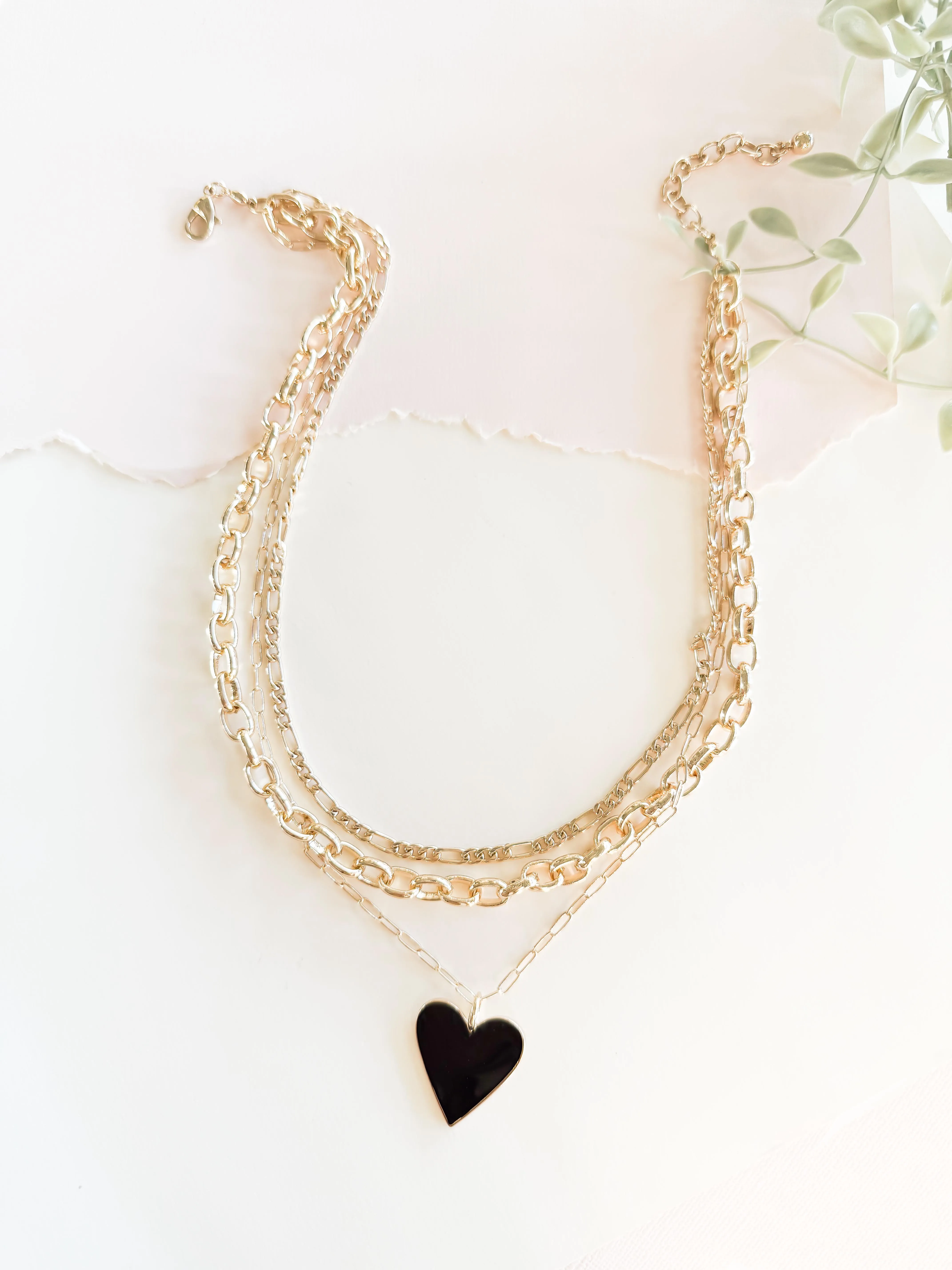 Golden Heartline Necklace