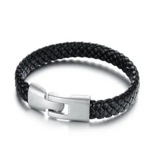 Handmade Genuine Leather Knitted Men's Bracelet
