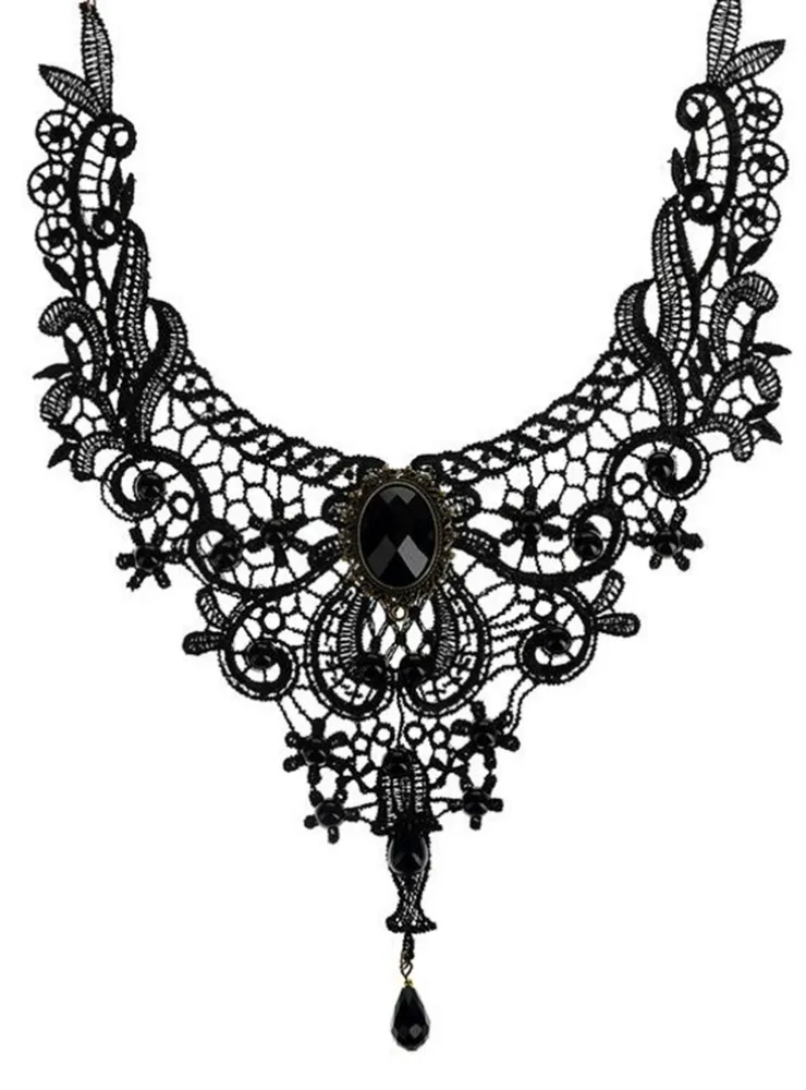 Handmade Gothic Lace Necklace Collar Necklace
