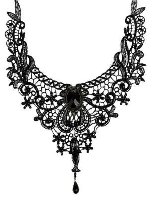 Handmade Gothic Lace Necklace Collar Necklace