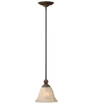 Hinkley Bolla 1 Light Mini Pendant Olde Bronze Amber Glass