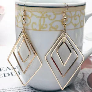 Hollow Geometric Drop Earrings | Simple Fashion Metal Earrings | Women's Trendy Jewelry