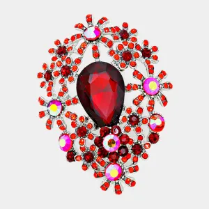 iLLASPARKZ Glass Crystal Flower Cluster Brooch / Pendant