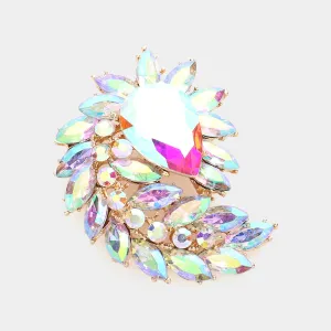 iLLASPARKZ Glass crystal marquise cluster brooch / pendant