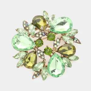 iLLASPARKZ Glass Crystal Teardrop Wreath Pin Brooch