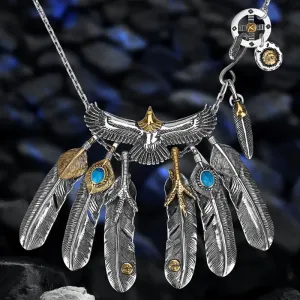 Indian Style Classic Wild Taijiao Chain Flying Eagle Domineering Kaohsiung Feather Retro Trendy Male Car Pendant