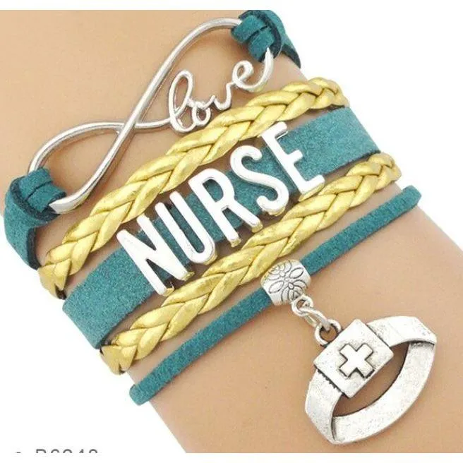 Infinity Love Nursing RN Registered Nurse Leather Wrap Bracelets