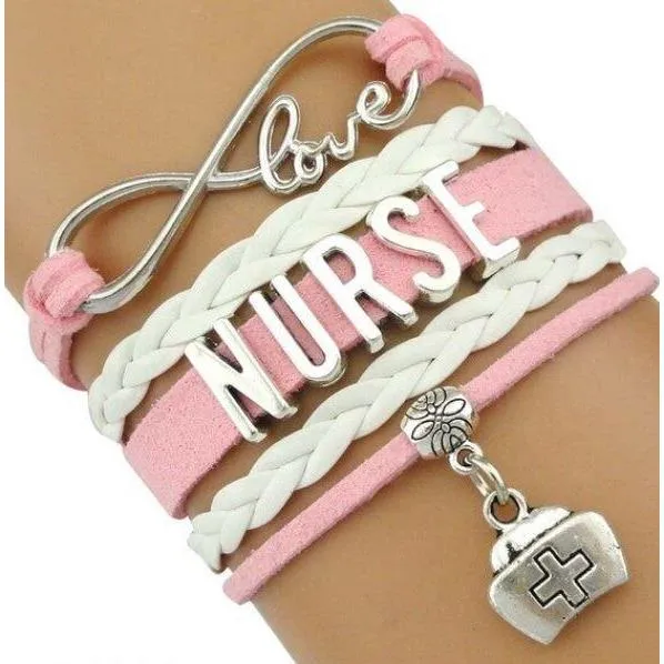 Infinity Love Nursing RN Registered Nurse Leather Wrap Bracelets