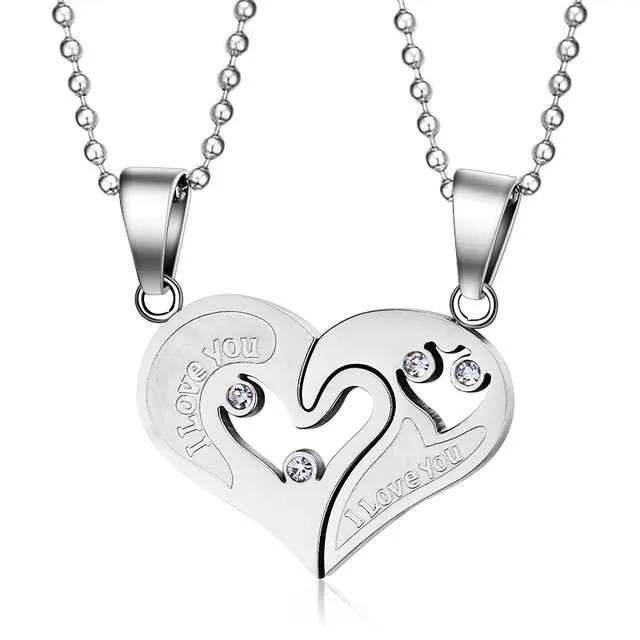 Interlocking Couples Necklaces- Titanium Steel