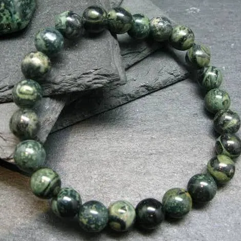 Kambaba Jasper Crystal Beaded Bracelets