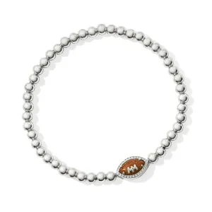 Kendra Scott Football Stretch Bracelet in Orange Goldstone, Rhodium-Plated