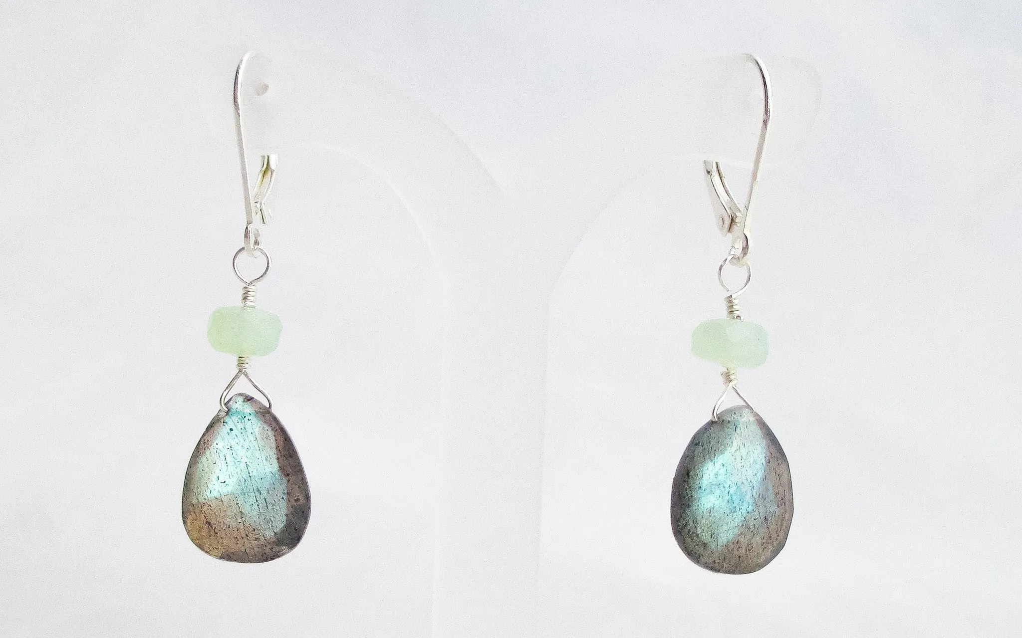 Labradorite and Chalcedony earrings