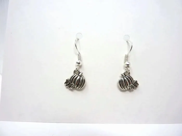 Little Pumpkin Earrings - Simple Drop Earrings. Halloween Gift. Cinderella.