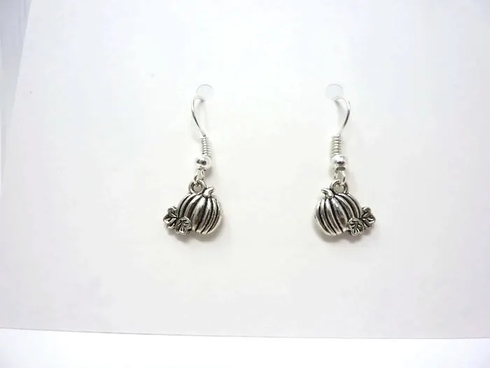 Little Pumpkin Earrings - Simple Drop Earrings. Halloween Gift. Cinderella.