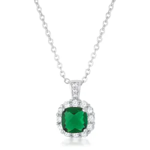 Liz 2.6ct Emerald CZ Rhodium Classic Necklace