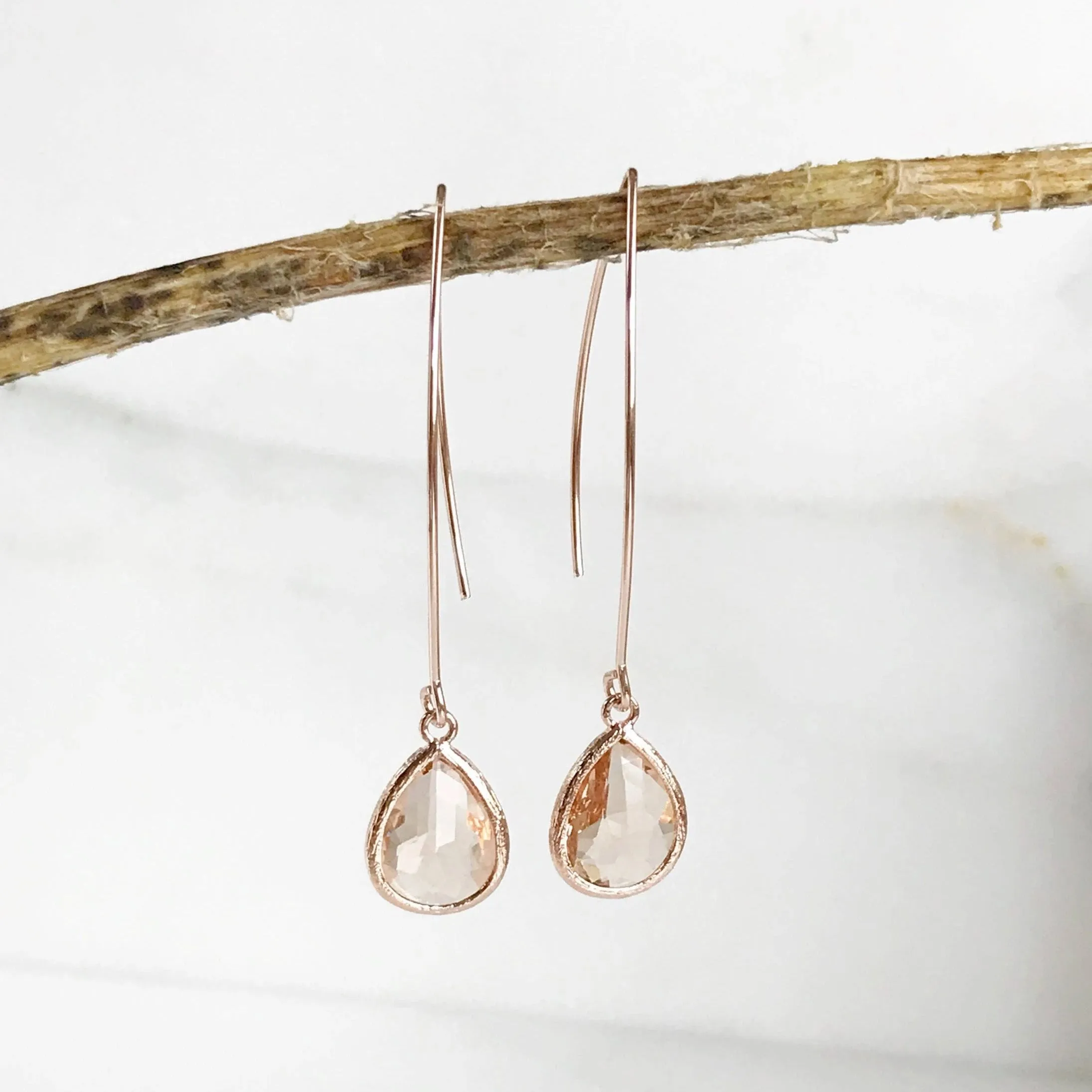 Long Champagne Glass Drop Earrings