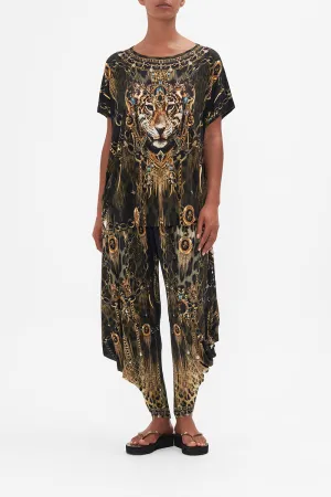 LOOSE FIT ROUND NECK TEE - ALL OVER PRINT LIONS MANE